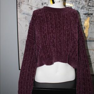 Cutest plum cropped sweater!!